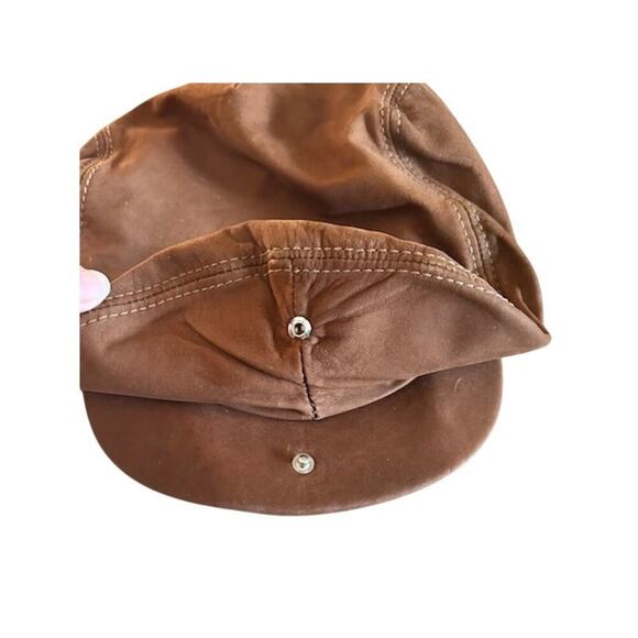 Vintage Hatquarters USA Brown Leather Newsboy Cap M Made in USA Leather - Picture 7 of 7